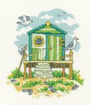 (image for) Green Beach Hut - By The Sea Collection by Karen Carter Counted Cross Stitch Chart